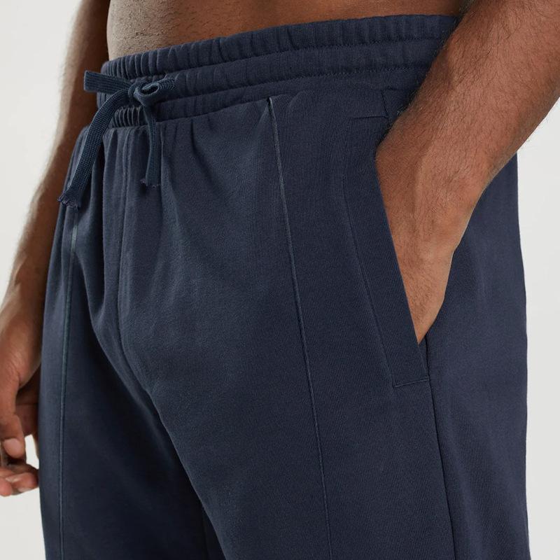 Spring/Summer Casual Sports Trousers Men's Relaxed-Fit Knitted Long Trousers with Cuffed Legs Simple and Versatile