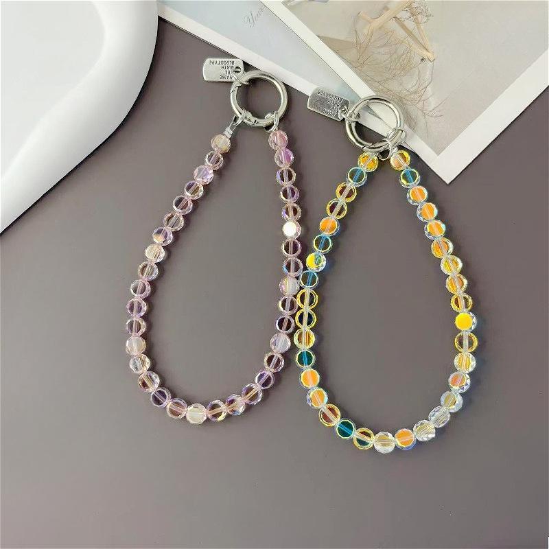 Electroplated Crystal Beaded Phone Lanyard - Luxury Versatile Case & Keychain Pendant Accessory