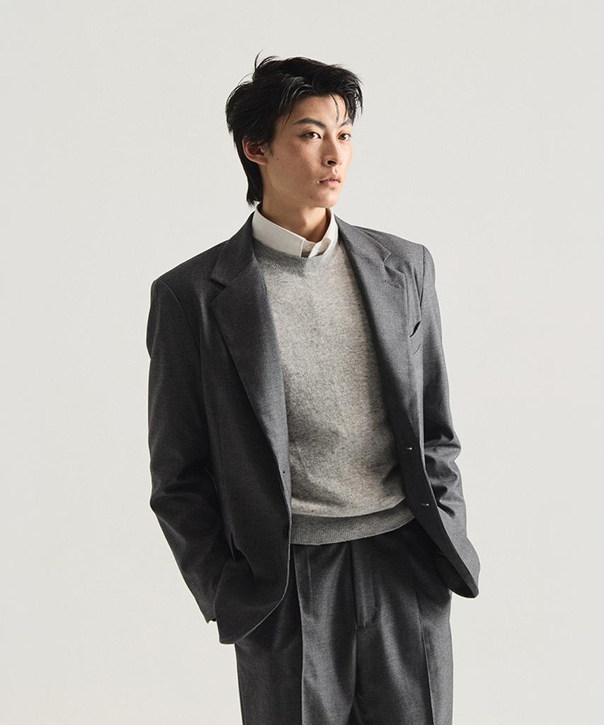 TAILORCHAD [Set] Signature Grey Tailored Single Blazer