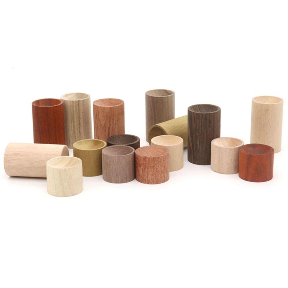 Cylindrical Glass Sphere Holder Wooden Crystal Ball Display Stand Jewelry Stand Home Decoration