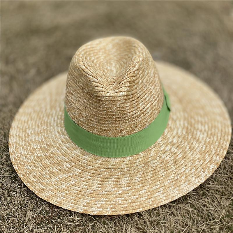 2023 New Handmade Summer Hats for Women Wide Brim Panama Sun Hats Ribbon Band Straw Fedora Hat Kentucky Derby Holiday Beach Hat