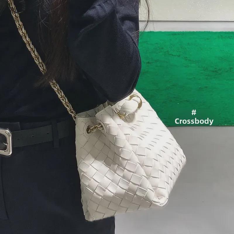 2025 Women's Handmade Leather Woven Chain Bag – Versatile Shoulder & Messenger Bag