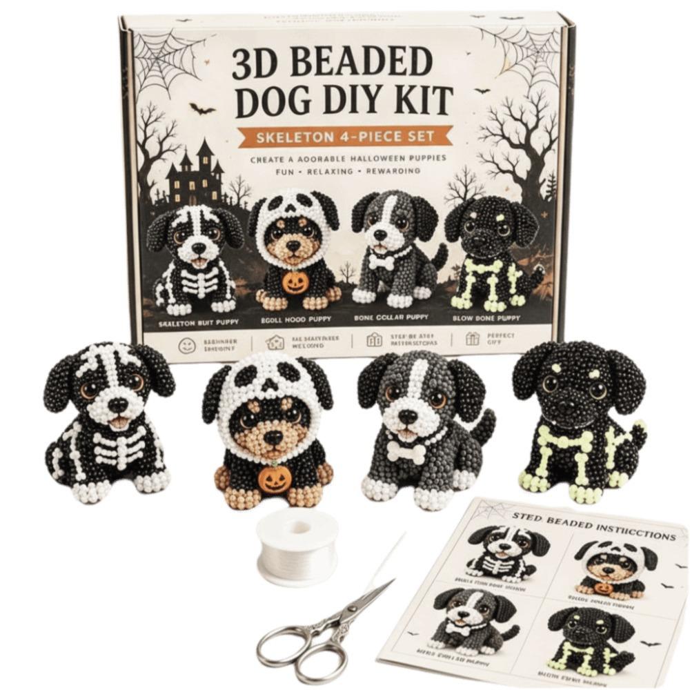 Süßes Design Halloween Perlenhund-Set Tierform Handgemachtes Perlenkunst-Set Heimdeko