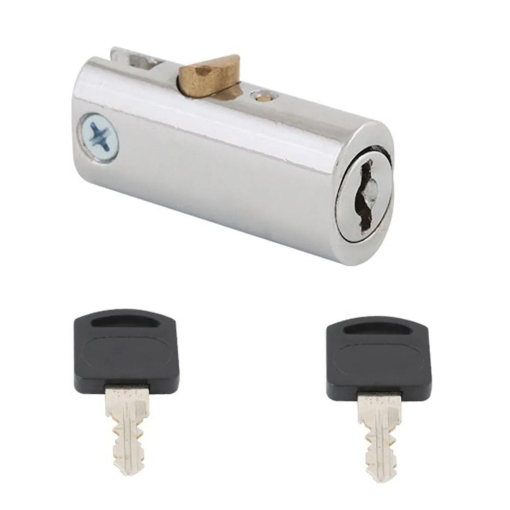 Safe Keyed Drawer File Cabinet Locks Chrome Plated Cylinder Head Push Plunger Lock Zinc Alloy Mailbox Lock Furniture