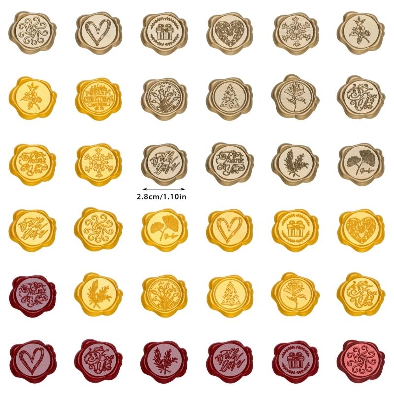 10Pcs Embossed Seal Stickers Adhesive Seal Decals for Wedding Invitations, Envelope, Birthday Valentines Christmas Card