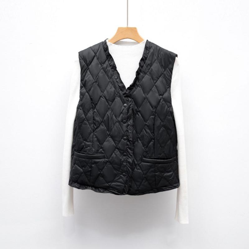 Autumn and winter down vest stacked inside V-neck light down liner vest slim liner women's clothing