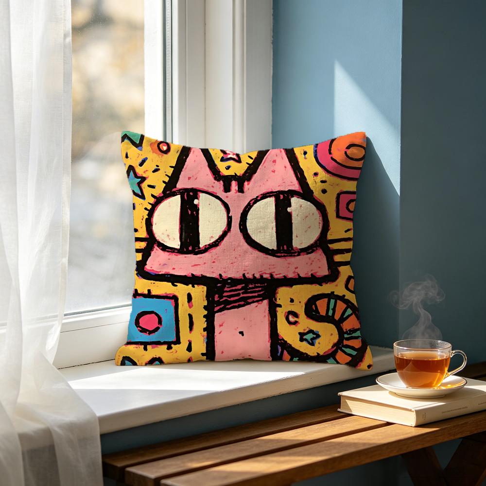 Cartoon MMulticolor Cat Cushion Cover Cushion Cover Set Pcs X X X Pillowcase Decorative Sofa Home Decor