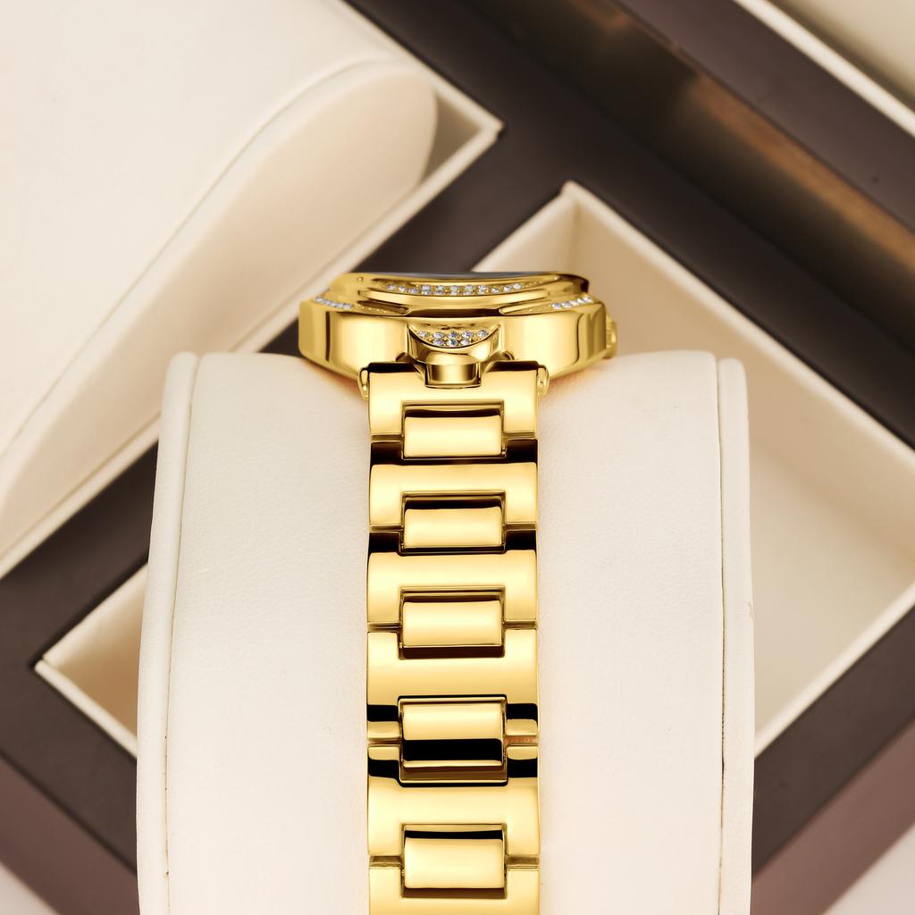 Vintage Leichter Luxus Damen Armbanduhr Runde Damen Armbanduhr Uhr Vintage Gold Einfach