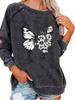 Women's Oversized Pullover Sweatshirt Fashion Butterfly Print Top Ladies Spring/Fall Sweatshirt