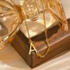 A-Z 26 Letters Initial Necklaces for Women 18k Gold Color Stainless Steel Necklace Rolo Chain Pendants Anniversary Jewelry