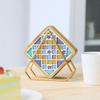 Handicraft DIY Mosaic Cup Mat Mosaic Glass Bamboo Pad Creative Handmade Coaster  Toys
