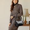 Crocodile pattern glossy shoulder bag women's messenger bag
