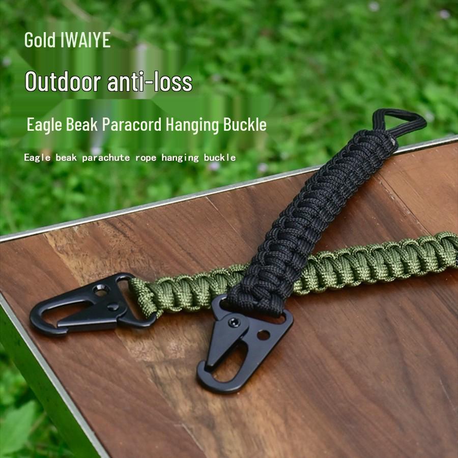 

Seven-Core Paracord Woven Outdoor Sports Keychain with Eagle Beak Buckle