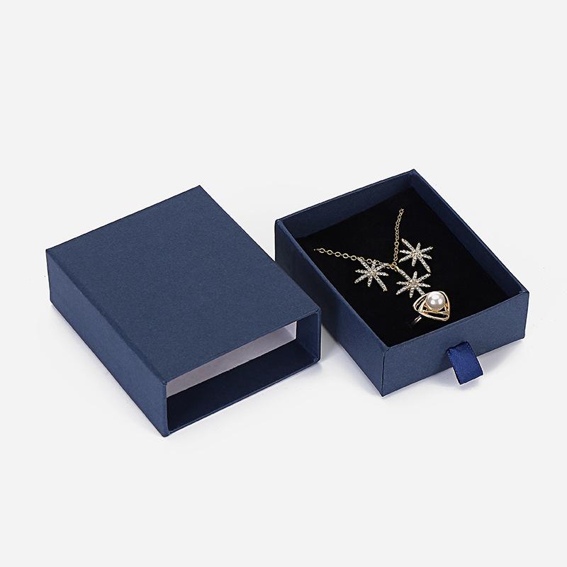 Hochwertige Blaue Papier Schmuckschatulle Spezielle Halskette Ohrstecker Armband Kreative Verpackung Geschenkbox China