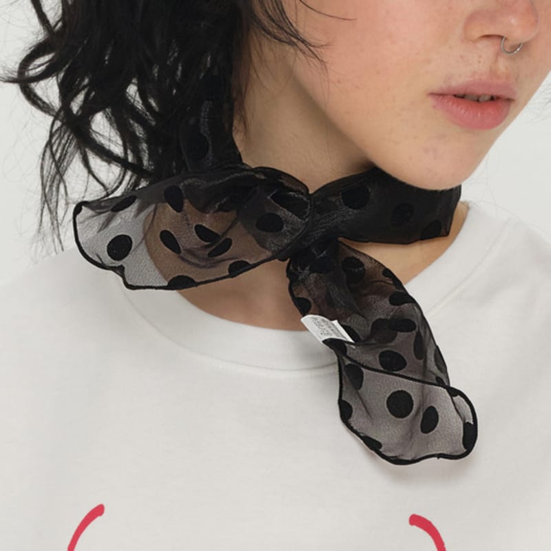 

Eireve POLKA DOT ORGANZA SCARF (BLACK) black