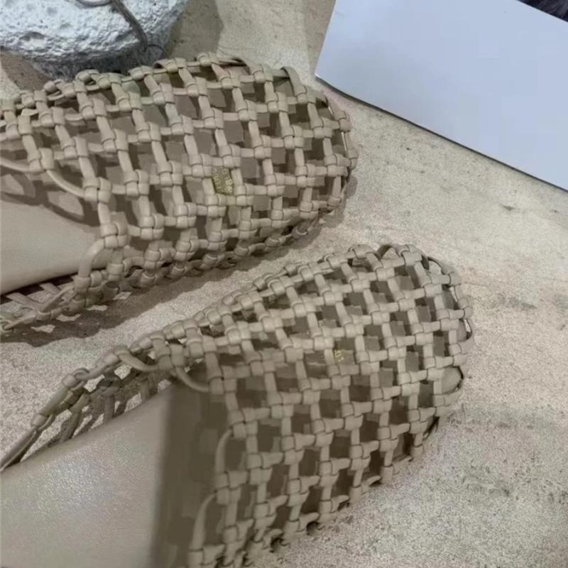 Summer Woven Hollow Flat Slippers Fashion Sandals for Women Comfort Round Toe  Mule Shoes Lightweight Beach Casual Shoe