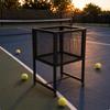 Rolling Tennis Basket Black Metal Storage Trolley Uncovered Top