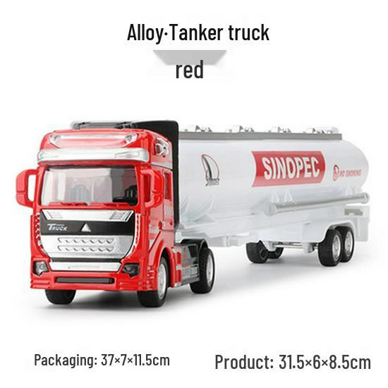 Kids' Pull-Back Alloy Container Transport and Tanker Trailer Truck Toy Model