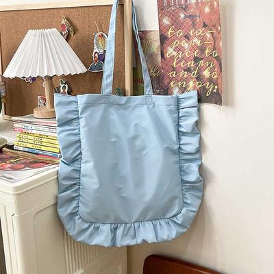 Vintage Γυναικείες Τσάντες Tote Γαλλικό Στυλ Βολάν Κομψή Sac A Main Femme Μεγάλης Χωρητικότητας Ελαφριά Λεπτή Ώμου Bolso Mujer Τσάντες