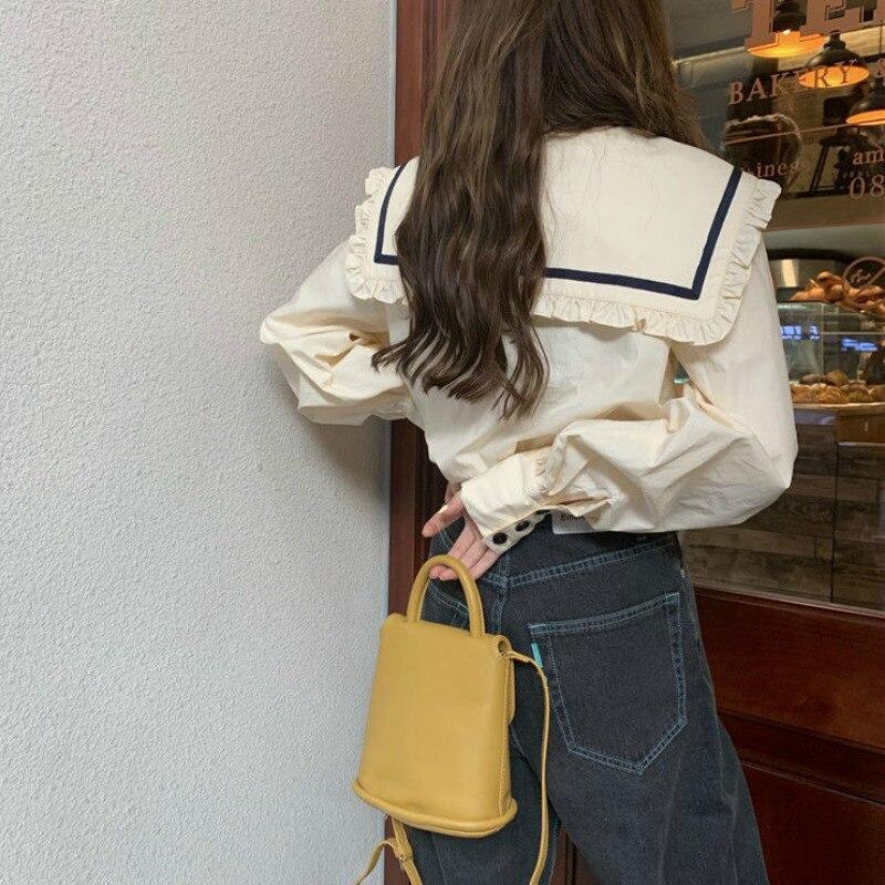 Idol vêtements Lolita Tenues Bleu Ruffles Polka Dot Manches Courtes Top