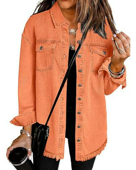 Women's Loose-Fit Brushed Denim Jacket