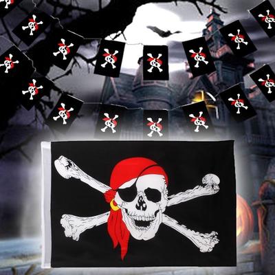 MIT 1 Stück Große Totenkopf Piratenflagge Jolly Roger zum Aufhängen mit Öse KEINE Stange