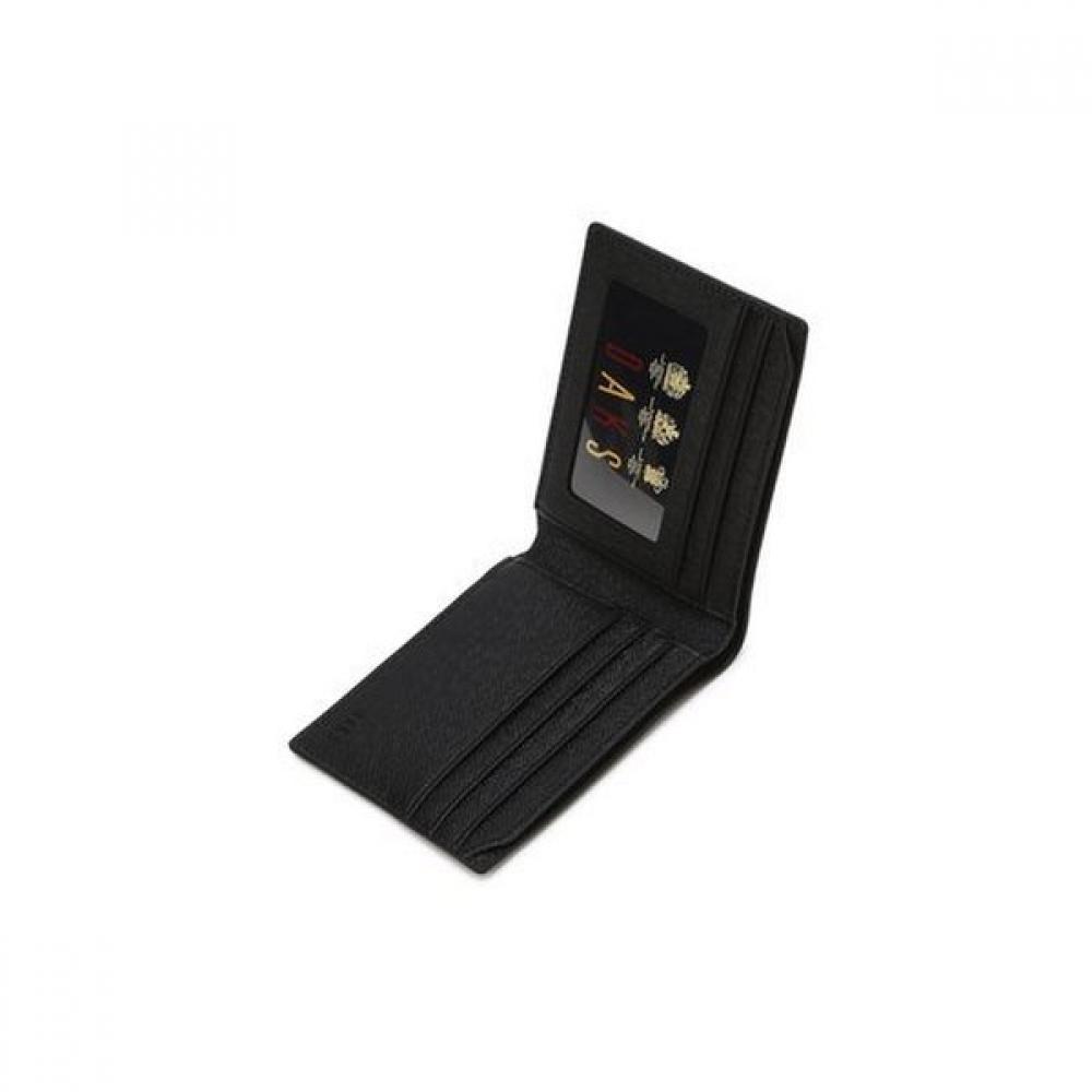 Daks Black Leather Logo Dd Pattern Slim Wallet Dbwa5f126bk