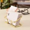 1pc Simple Iron Office Desktop Business Card Storage Box (Gold, Rose Gold, Black, Silvery)