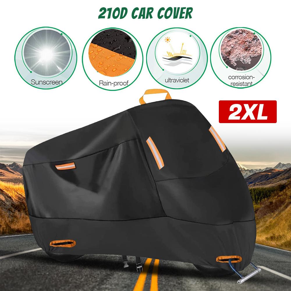 

Motorcycle Cover Rain Protection and Sun Protection 210D Car Cover Thickened Oxford Cloth Built-in Anti-theft Buckle Dust Jacket United States