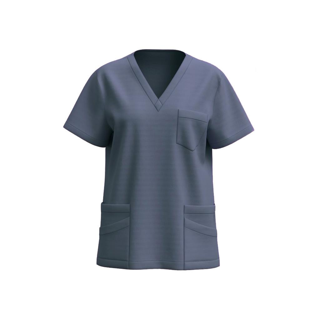 Women's V-neck Short-sleeve Workwear With Pockets For Healthcare Staff