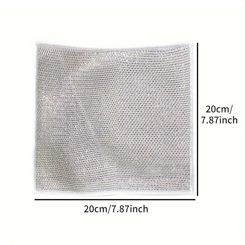 12pcs Thickened Cleaning Cloth, Kitchen Rag, Stainless Steel Cleaning Cloth, Suitable For Cleaning Kitchen Oil Stains