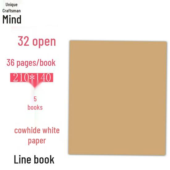 Slim Kraft Paper Notebooks - A4/A5 Lined & Blank, B5 Grid, for Students