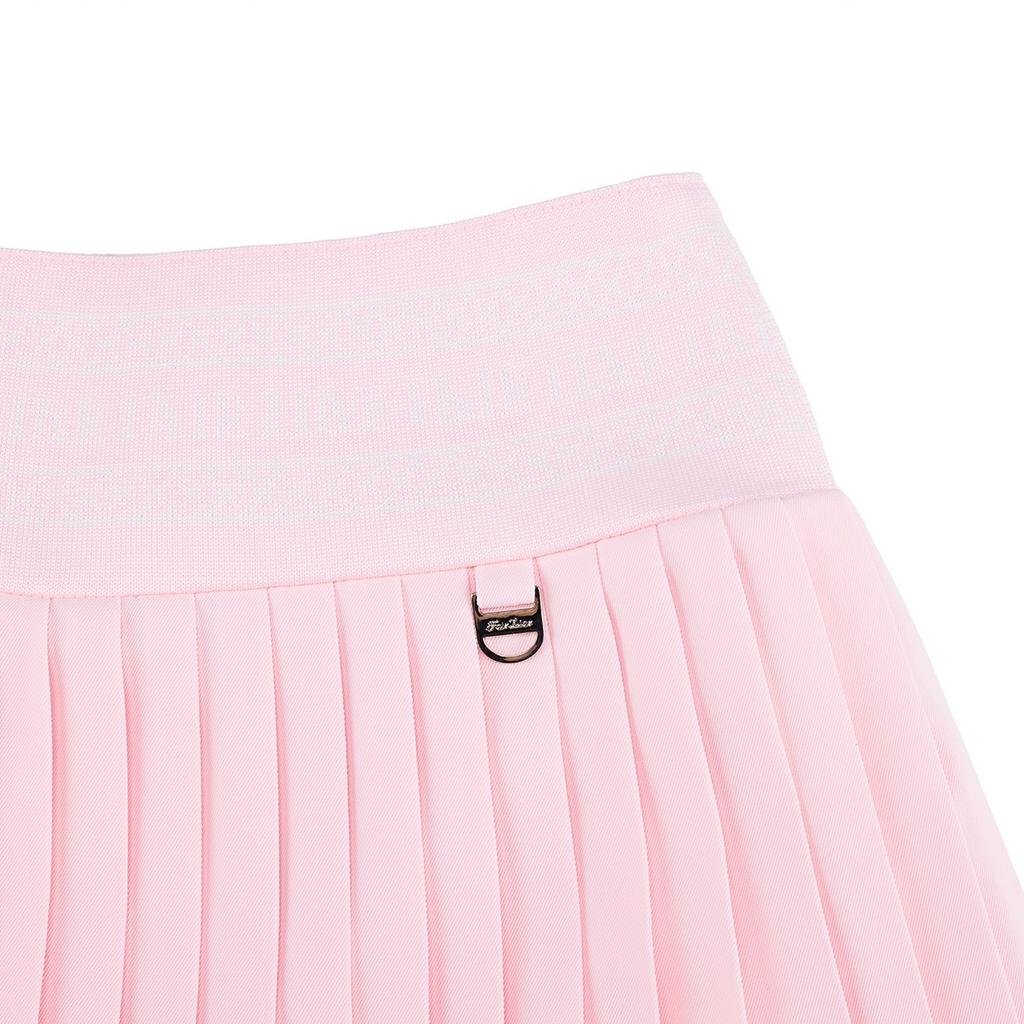 FAIRLIAR GOLF Logo Jacquard Band Pleated Skirt (Pink)