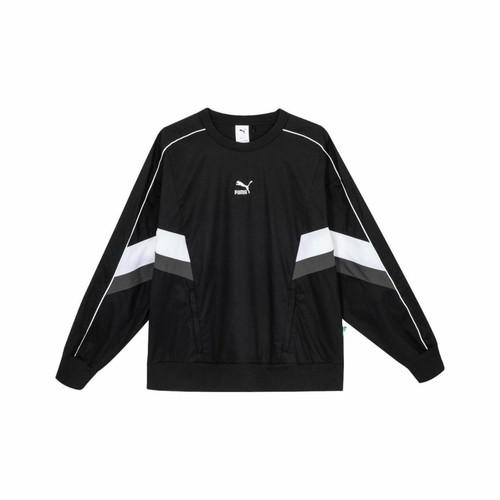 PUMA Color-Blocked Logo Embroidered American-Style Sweatshirt Unisex Black EU M чёрный