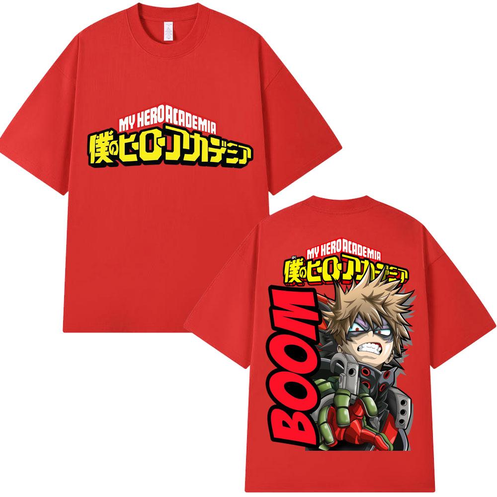 Anime My Hero Academia Katsuki Bakugo T-Shirts Men Women Trend Vintage Harajuku Manga T Shirt Oversized Cotton Gifts