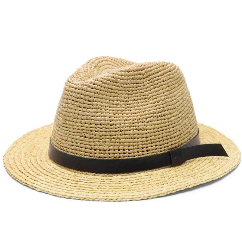 Übergröße 63CM Lafite-Gras Neuer Panama-Jazz-Strohhut für Herren und Damen, für den Außenbereich, Sonnenschutz, Sonnenhut, Sommer, UV-Schutz UPF 50+, Strandhut