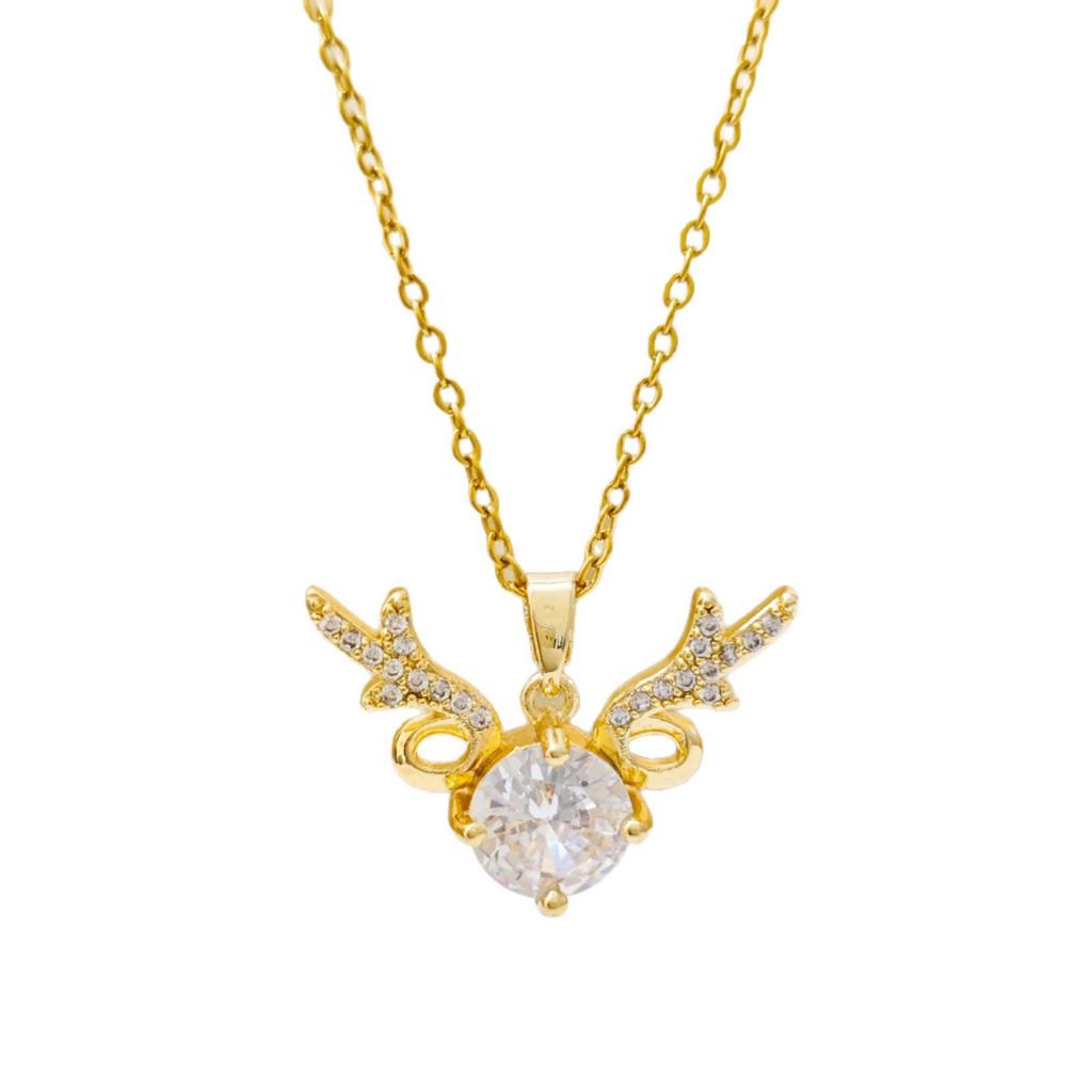 Elegant Titanium Steel Elk Necklace for Women - Light Luxury Clavicle Chain Jewelry