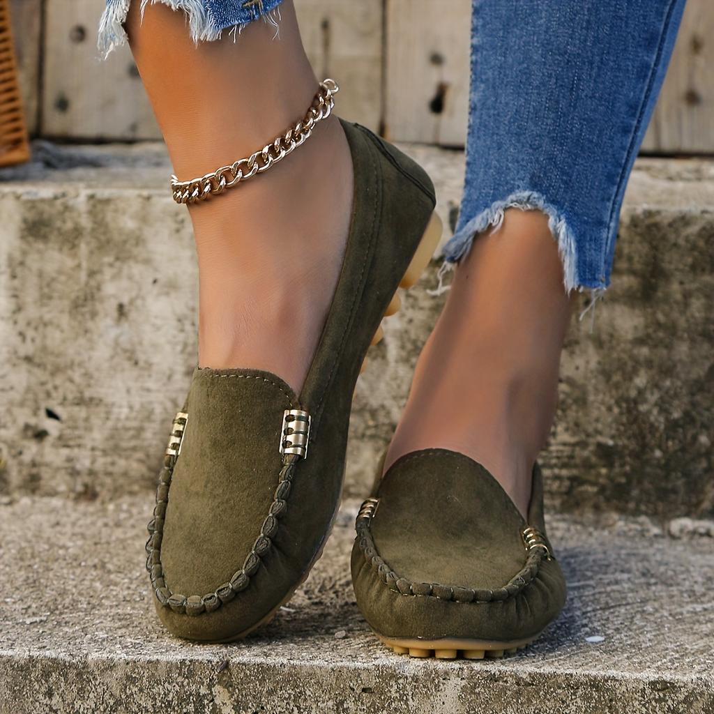Loafer mit runder Zehenpartie für Damen, bequeme Slipper mit Blockabsatz, Damenschuhe