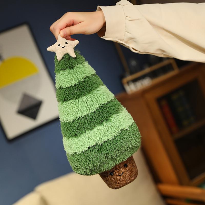 New Lifelike Christmas Tree Plush Stuffed Toy Doll Pillow Holiday Home Decoration Ornament Baby Child Girlfriend Christmas Gift
