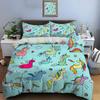 Fun Hand-drawn Unicorns Pattern Bedding Set for Kids Luxury Gift 3pcs Digital Print Comforter Set Soft Comfortable Breathable