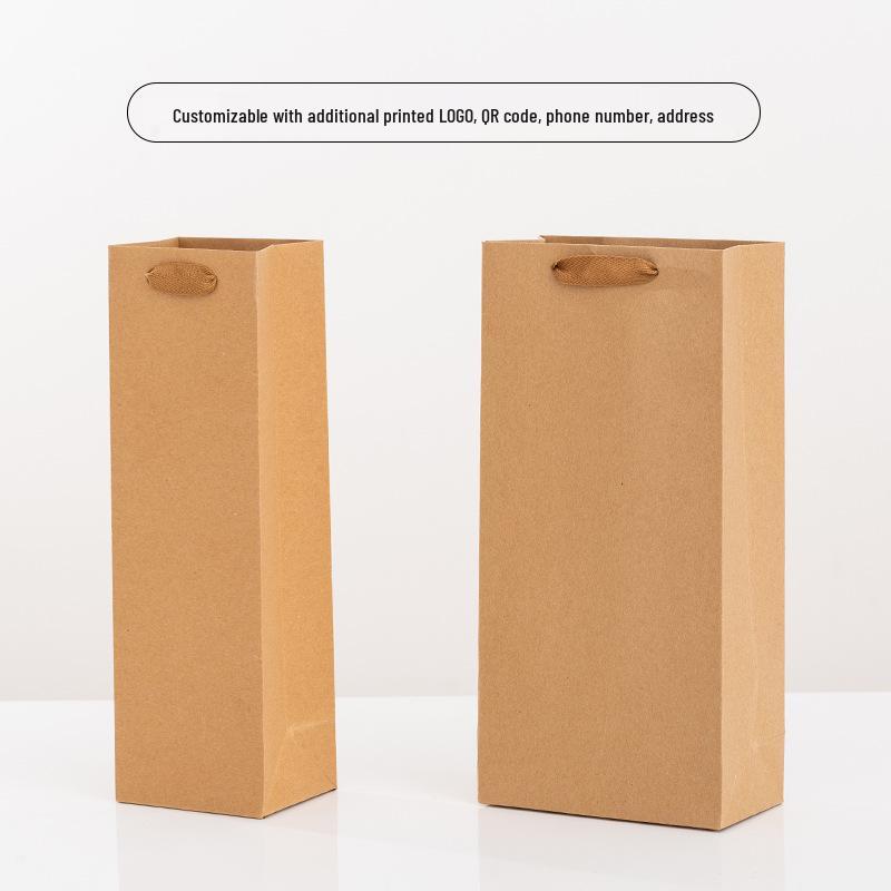 

Wine Gift Bags - Thickened Paper Tote for Single & Double Bottles 17*9*35 cm Double Bag