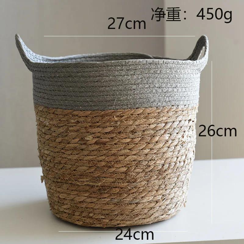 Натуральная корзина для хранения креативная натуральная морская трава ротанг солома плетеная складная цветочные горшки садовый горшок поставщик белья 2529₽