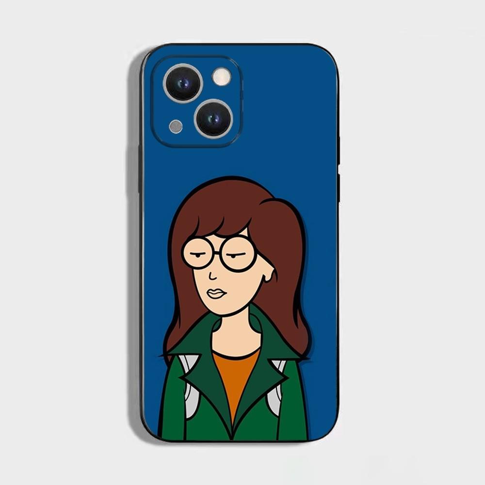 Cartoon D-Daria Phone Case For iPhone 16 15 Plus 14 13 Pro Max 12 Mini 11 X XS XR 7 8 8Plus Black Soft Phone Coque