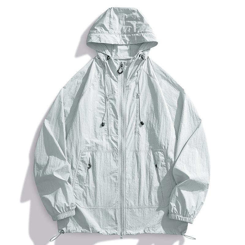 Unisex Ice Silk UV Protection Hooded Jacket - Breathable, Long Sleeve Summer Wear
