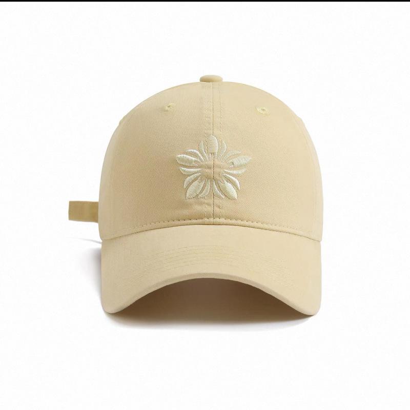 Zhang Yuanying Hat Dopamine Sunflower Embroidered Baseball Cap Women's Big Head Circumference Soft Top Cap