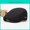 Breathable Simple Mesh Beret With Solid Color Design And Letter Decoration