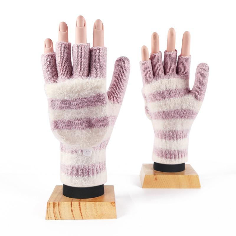 Winterhandschuhe Paar Halbfinger Klapphandschuhe Wolle Gestrickt Student Schreiben Gestrickte Handschuhe Warme Handschuhe