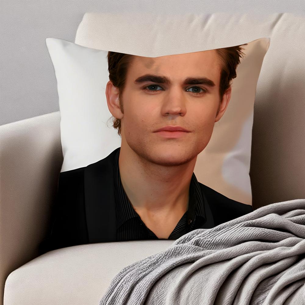 S-Stefan Salvatore Vampire Diaries Lead Cushion Cover Pillowcase Anti-Dustmite Invisible Zipper Short Plush Sofa Cushion