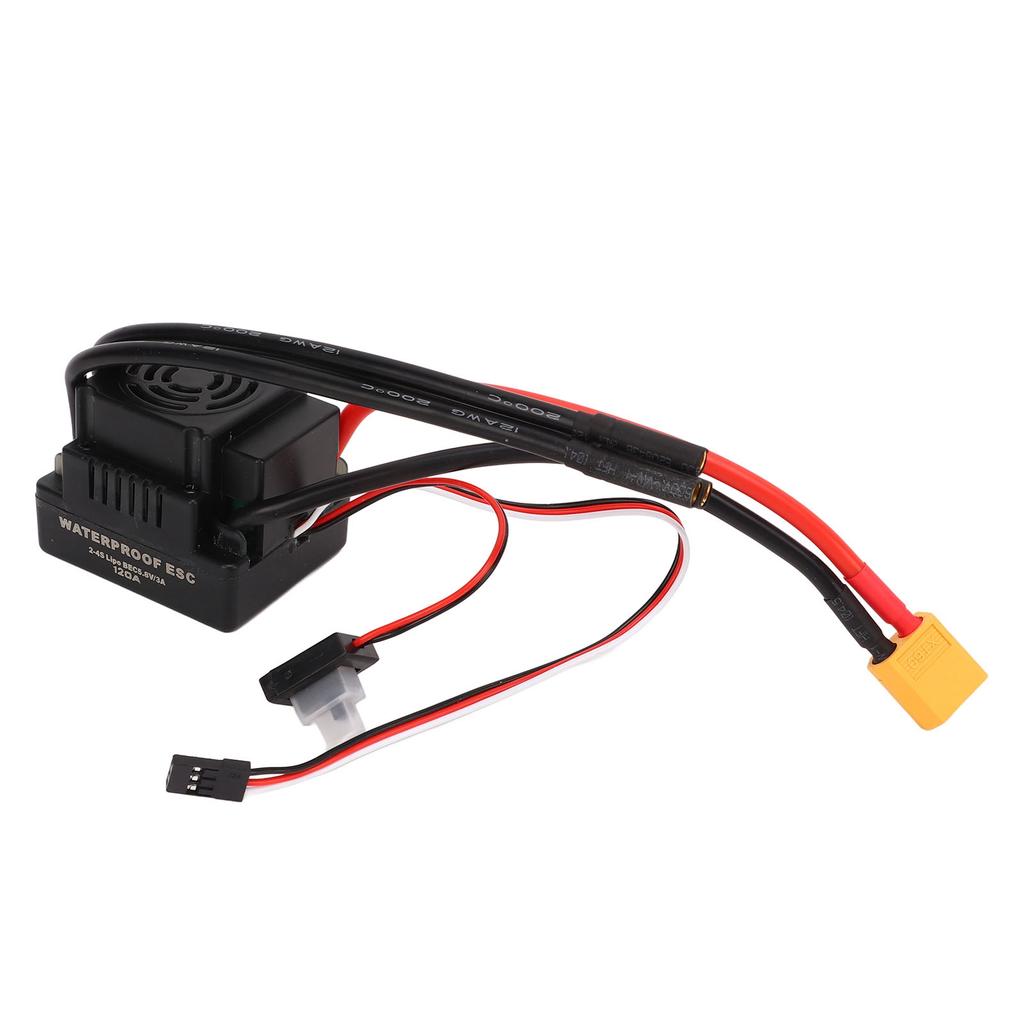 S3670 2650KV RC Brushless Motor Waterproof with 120A Brushless ESC XT60 Plug Dual Fan Motor Heat Sink Set for 1/8 RC Crawler