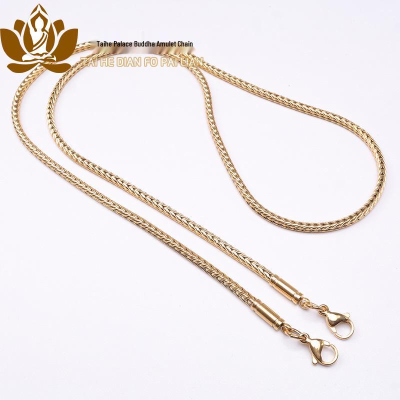 Titanium Steel Dragon Bone Amulet with Quick Release Eagle Beak Clasp for Hanging Takruts.